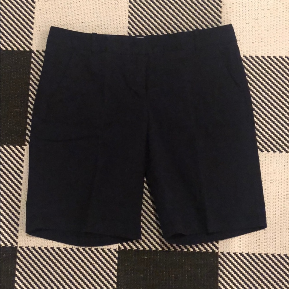 J crew navy blue flat front Bermuda’s